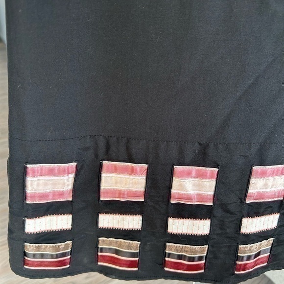 💋Etcetera Woven ribbon 🎀 panel black pencil skirt 4 - Picture 2 of 6